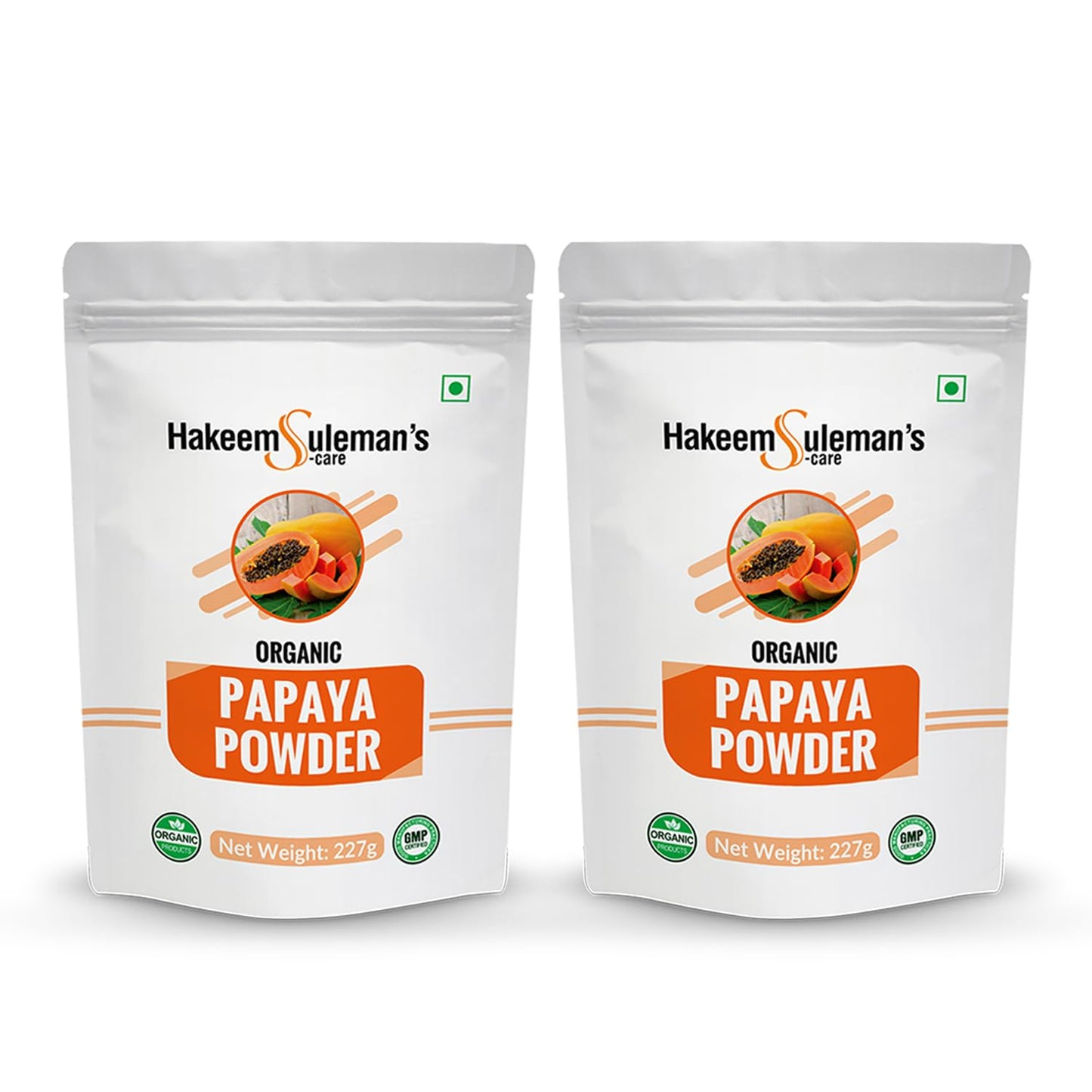 Hakeem Suleman's S-Care 100% Natural & Pure Papaya Powder, Rich in Enzymes & Antioxidants, Supports Digestion, Skin & Immunity, Herbal Superfood Powder - 227g Each (Pack of 2)