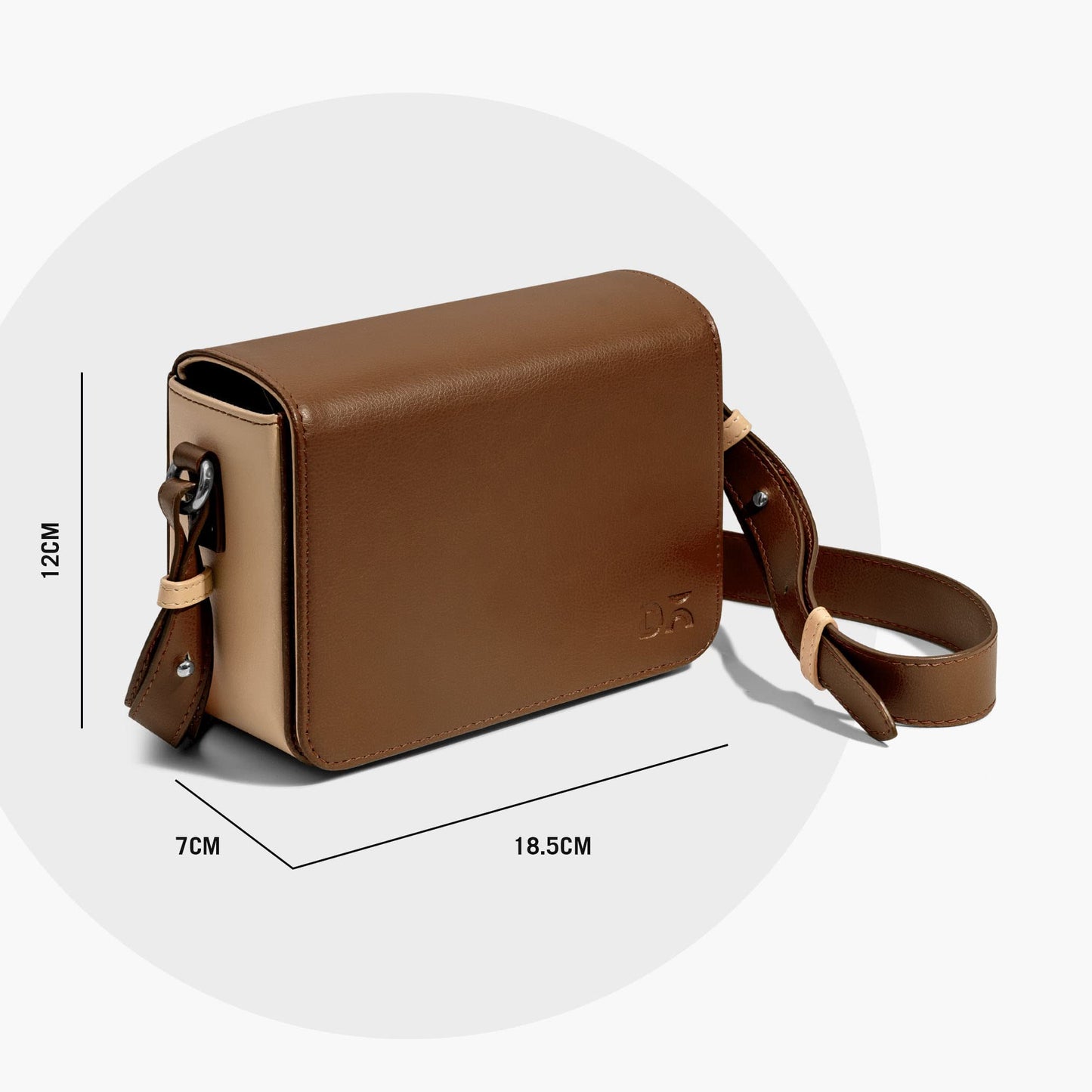DailyObjects Sol Box Sling Crossbody Bag For Women, Girls Durable Vegan Leather, Stylish Ladies Wallet Purse, Latest Shoulder Handbag, Magnetic Flap Closure & Adjustable Wide Strap, Walnut