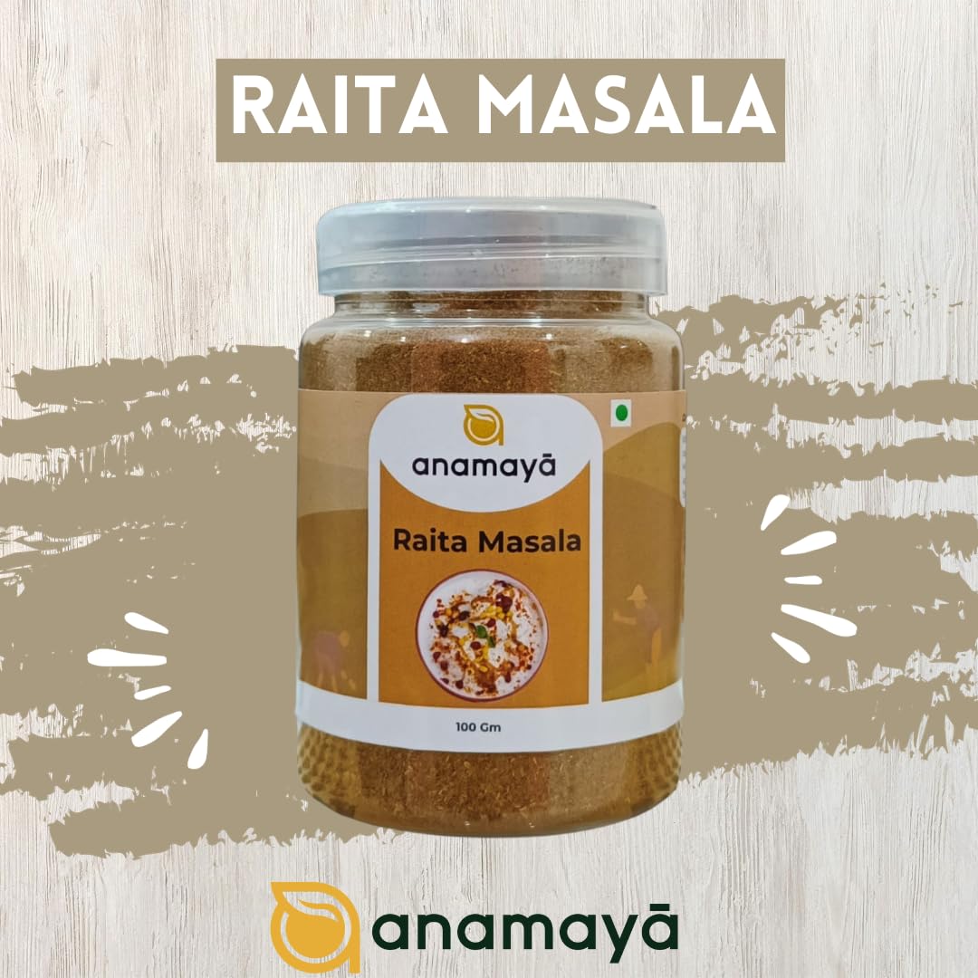 Anamaya Raita Masala Powder | Dahi Bada Masala | Dahi Vada Masala | Authentic Spice Mix from Prayagraj | Packed in an aesthentic food grade Jar | 100 gms