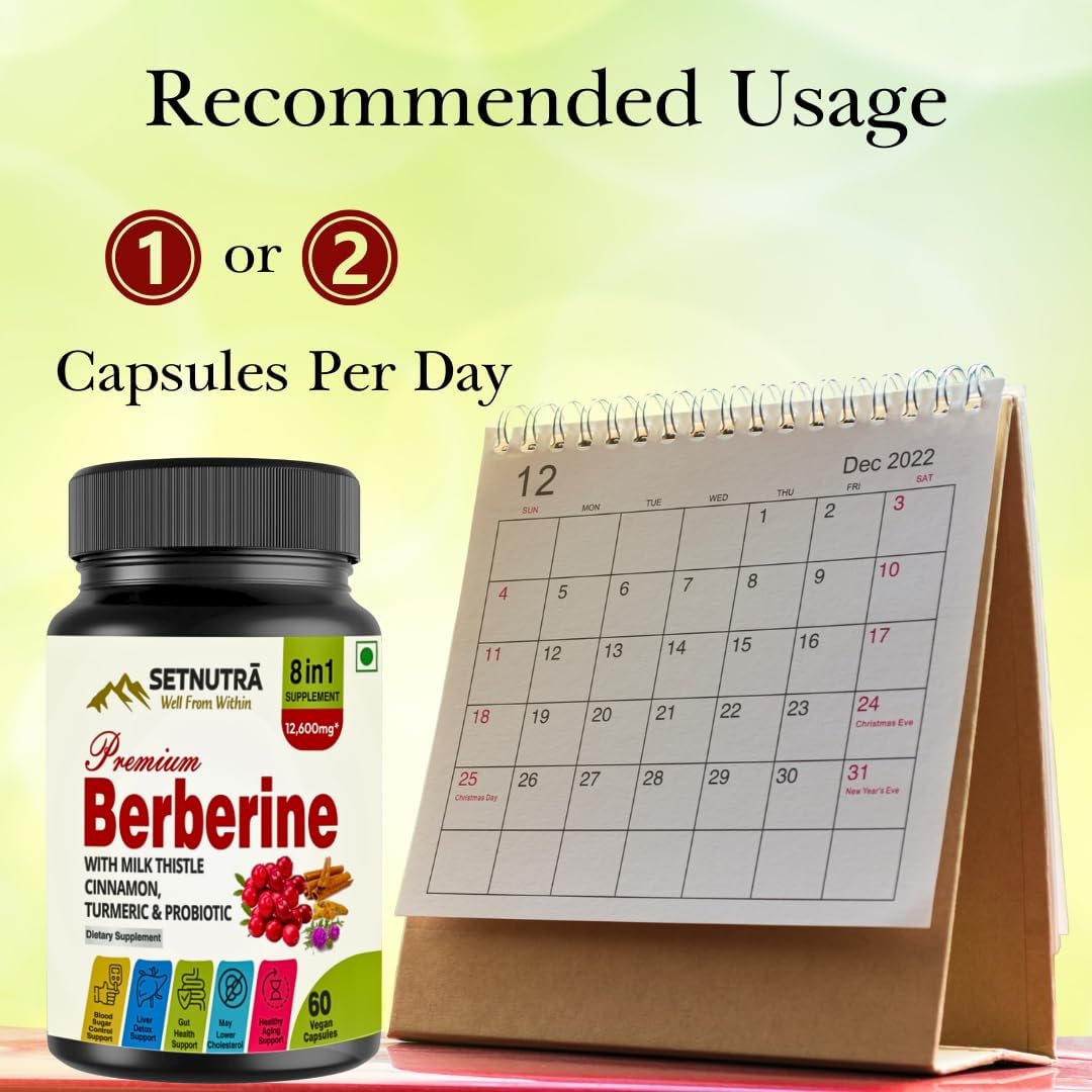 SETNUTRA | Berberine with Milk Thistle Cinnamon, Turmeric & Probiotic |- image 5