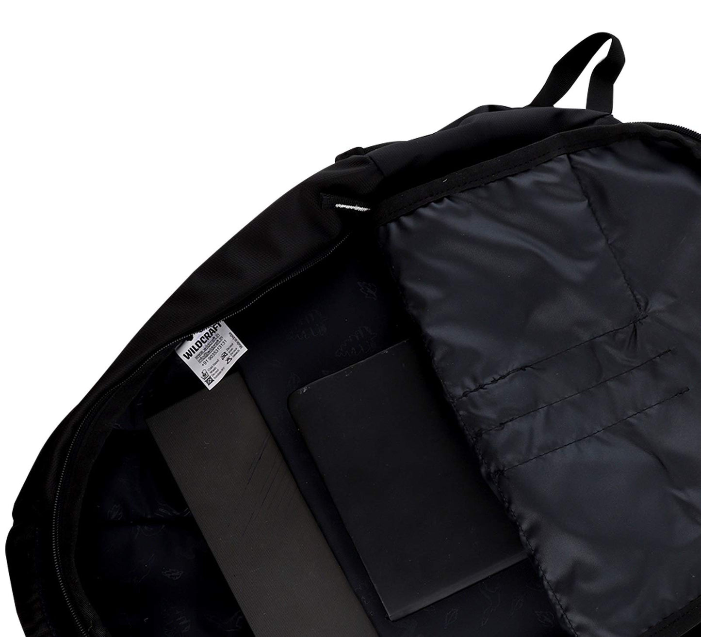 Wildcraft 2 3 Compartment Laptop Backpack with Rain Cover (Black)