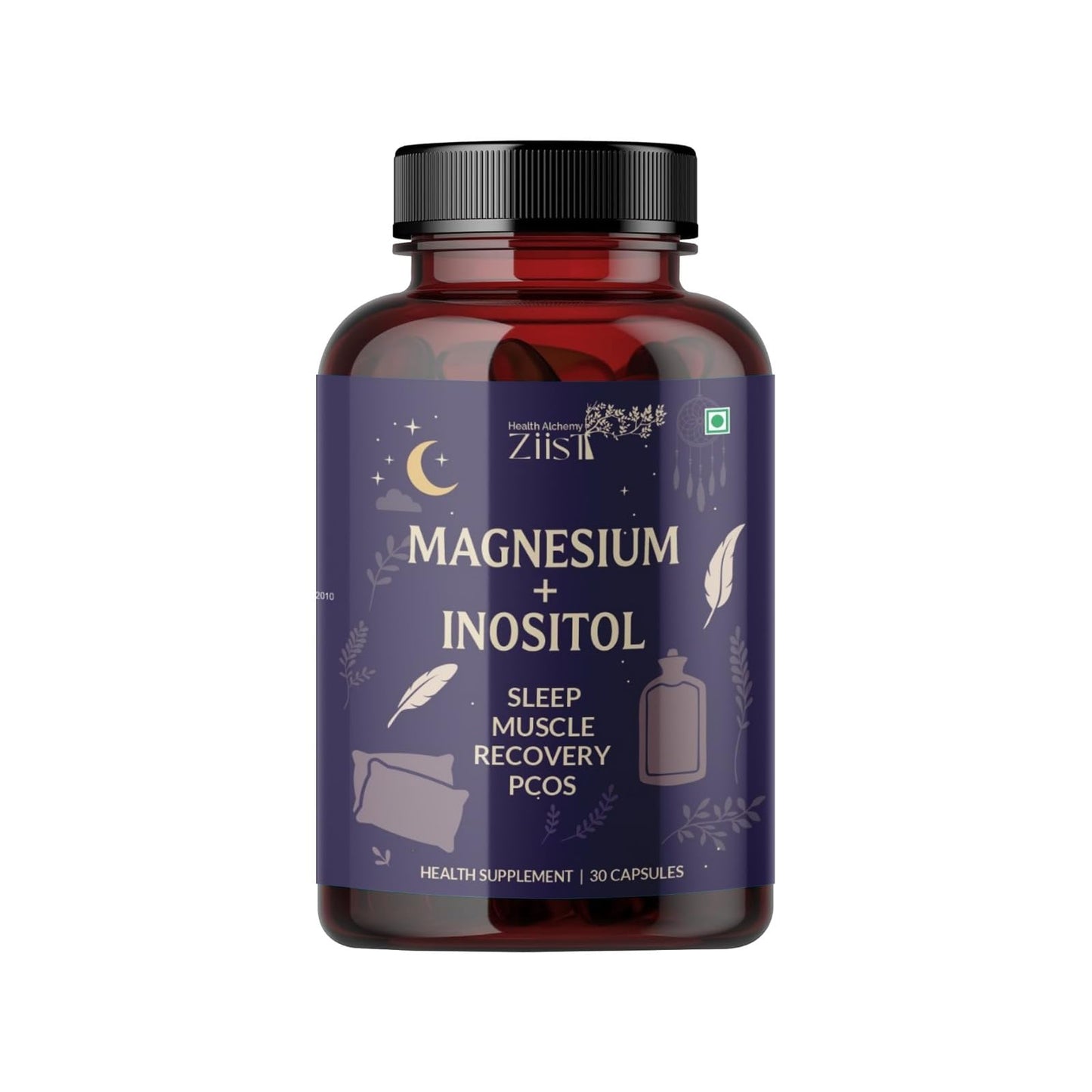 Ziist MG+ INOSITOL Magnesium Glycinate | Inositol Dietary Supplement | 90 Capsules