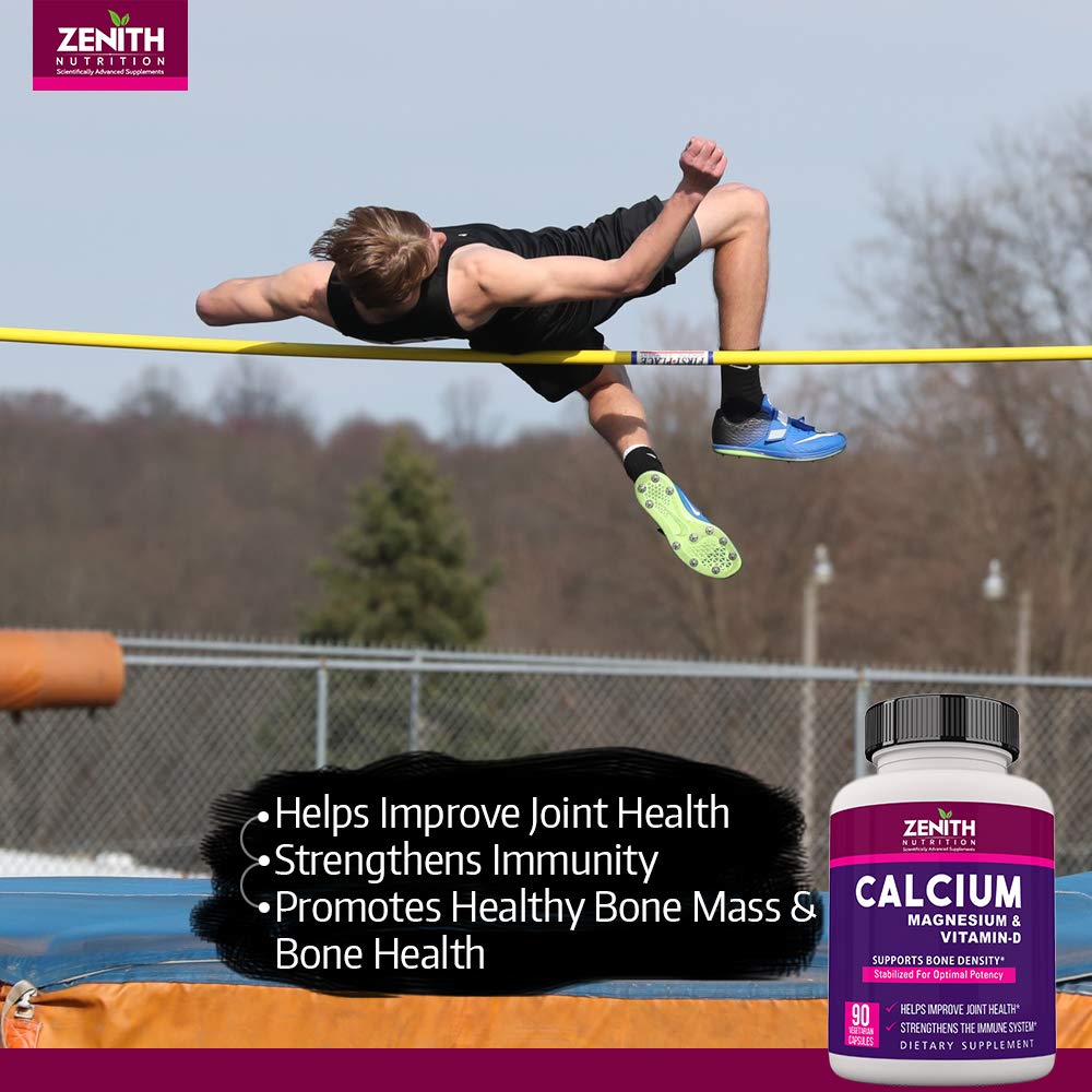 Zenith Nutrition Calcium Magnesium & Vitamin-D 90 Veg capsules | Joint Health | Bone Health