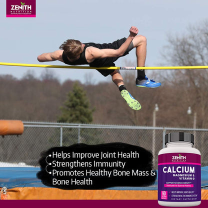 Zenith Nutrition Calcium Magnesium & Vitamin-D 90 Veg capsules | Joint Health | Bone Health