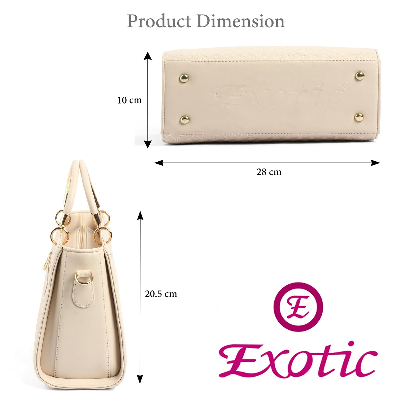 EXOTIC® Studded hand bag for Girl/Women (OFF WHITE)