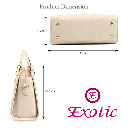 EXOTIC® Studded hand bag for Girl/Women (OFF WHITE)