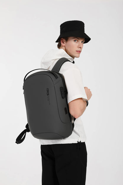 Red Lemon Bange Swiss Alpine sami Water-Resistant Anti-Theft Unisex Travel Laptop Backpack For Men And Women With Usb Charging And Password Number Lock (Grey), 20 Litre