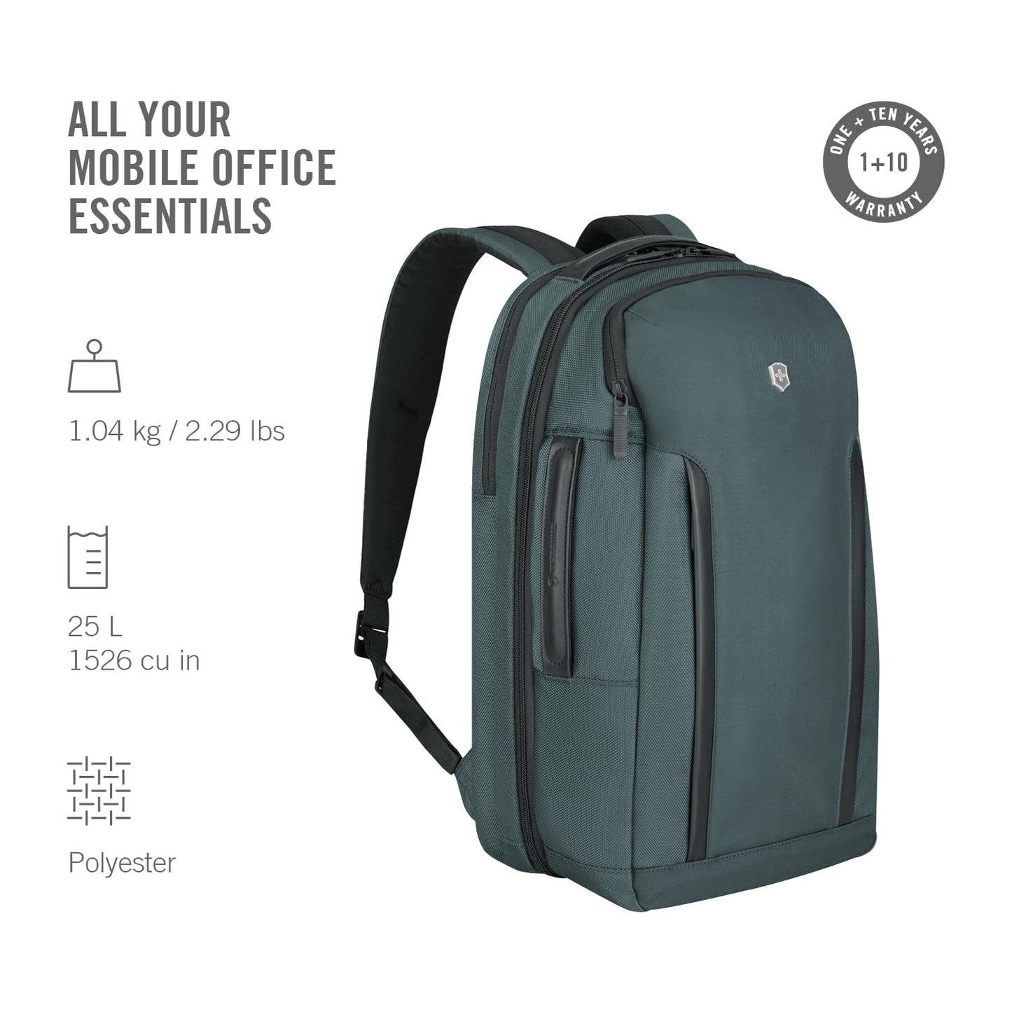 Victorinox Swiss Designed Backpack, Altmont Professional Deluxe Travel Laptop Backpack, Storm, Dedicated Laptop and Tablet Compartment, Business Travel Office Bag For Men, 25 Litres, (653292)