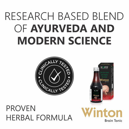 SCORTIS HEALTH CARE Ayurvedic Winton Syrup Focus + Brain Supplement & Memory Supports Focus Concentration & Alertness 200 ml Pack Of 1
