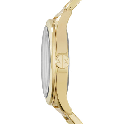 Armani Exchange Stainless Steel Analog Black Dial Men Watch-Ax2328, Gold Band