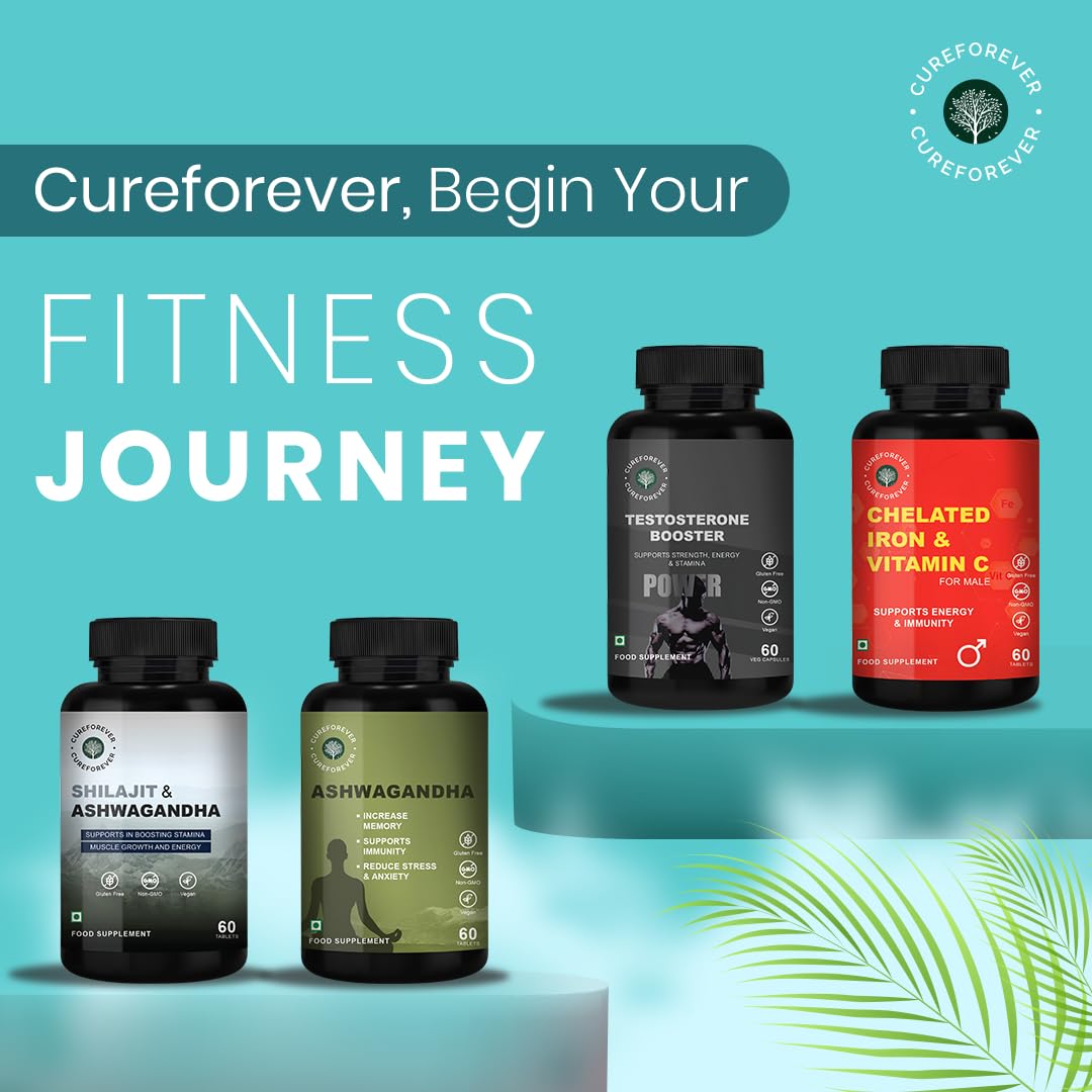 CUREFOREVER Multivitamin Tablet for Men (60 Tablets) | Multivitamin & Multimineral with 27 Key Nutrients – Vitamin C, D3, K2, B12, Biotin & Zinc | Energy, Stamina & Immunity Support