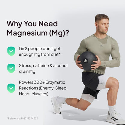 Miduty Chelated Magnesium Bisglycinate (Glycinate) - 1000mg Supplement For Muscle Recovery, Better Sleep & Stress Relief | Vitamin B6 - High Absorption | Cramps & Migraine Relief - 60 Veg Capsules