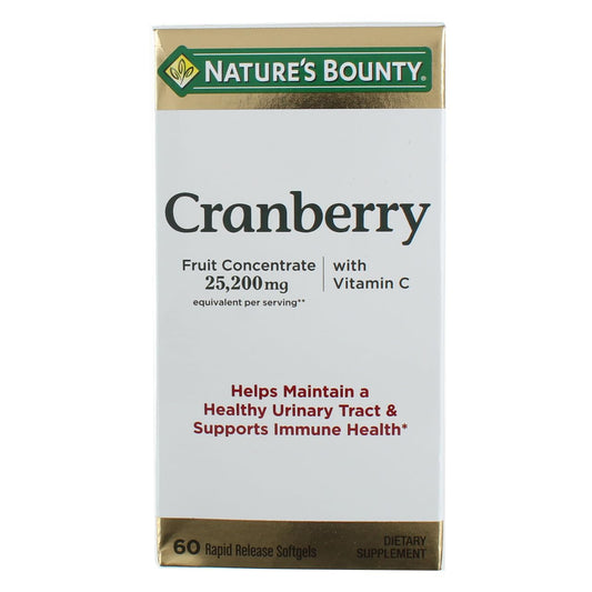 Nature's Bounty Triple Strength Natural Cranberry with Vitamin C - 60 Softgels