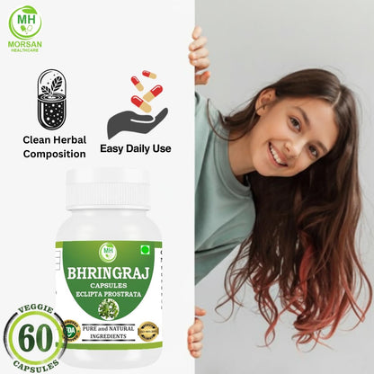 Bhringraj Capsules – 100% Pure & Natural | Ayurvedic Herbal Supplement | Hair & Scalp Support | 60 Vegan Capsules (4)