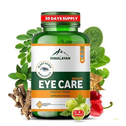 Divya Himalayan Plant-Based Drishti Eye Care Supplement, 60 Tablets, Supports Eye Health & Vision, Herbal Blend with Lutein, Capsules