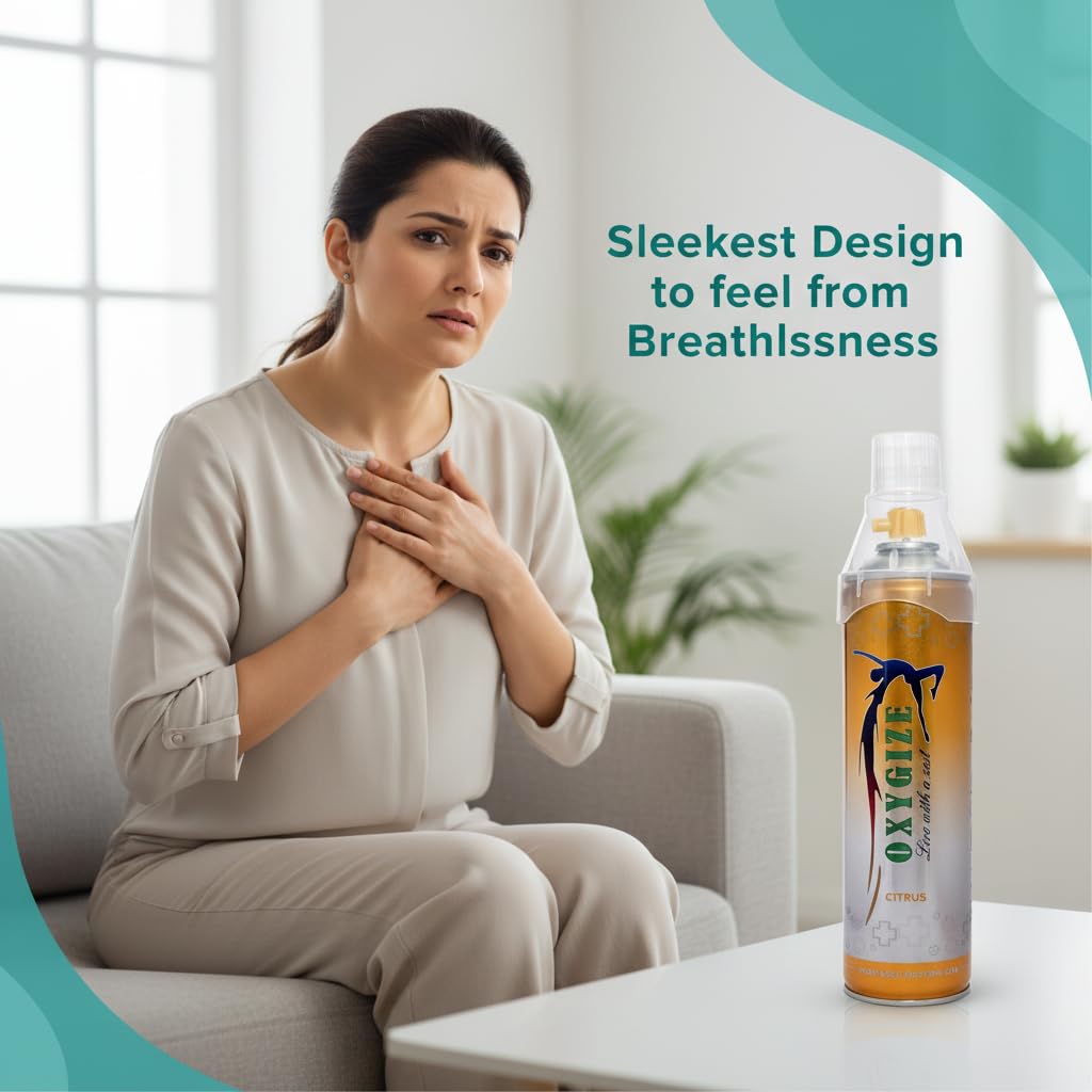Oxygize Portable 2x 10l Oxygen Can Citrus Flavor, Fresh Breathing, Medical Oxygen Cylinder With Mask Use For Health Care Supplement, Outdoor Sports, Trekking And Hiking Canister, Home First Aid Kit