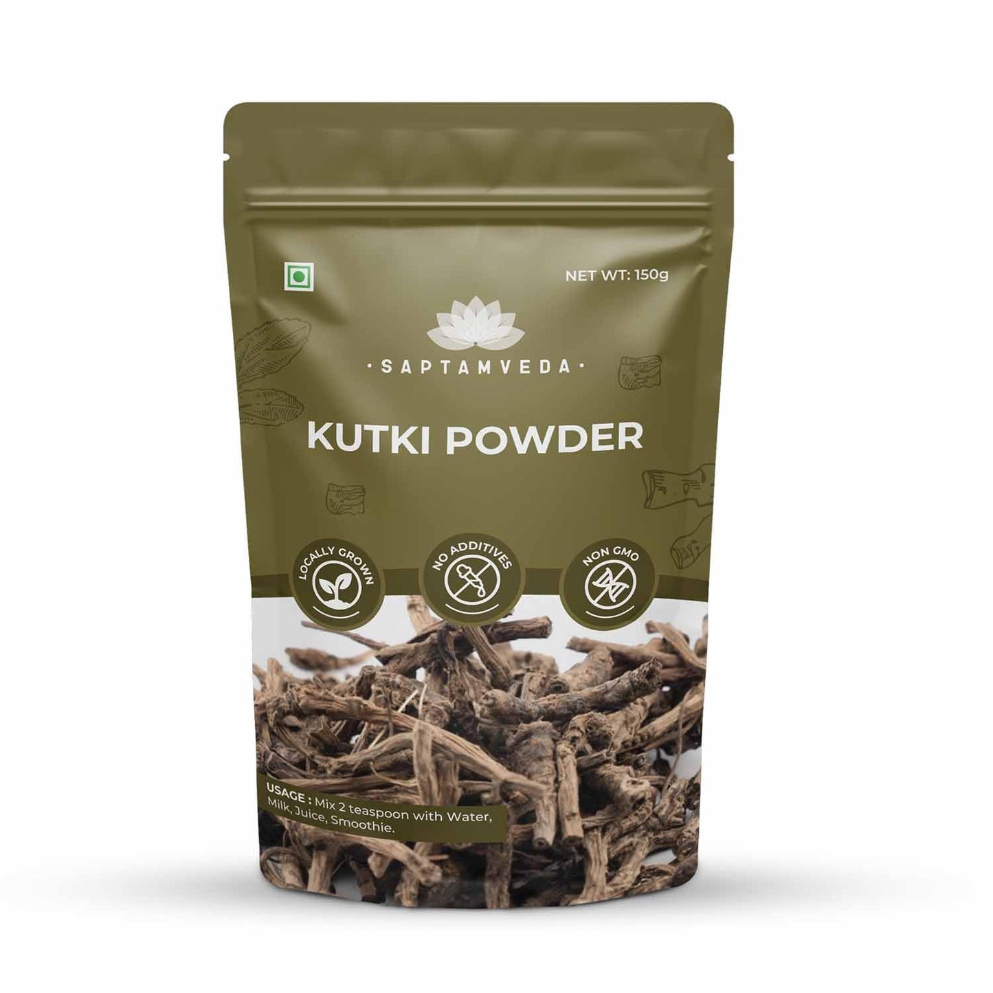SAPTAMVEDA Premium Kutki Powder, 150 Gm - Liver Support & Detox (Pack o- image 4