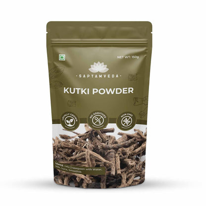 SAPTAMVEDA Premium Kutki Powder, 150 Gm - Liver Support & Detox (Pack o- image 4