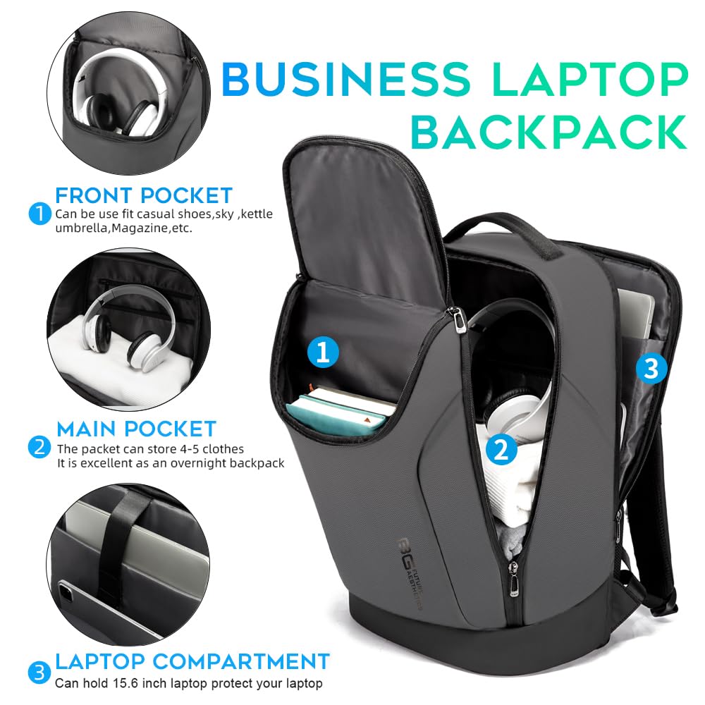 BANGE Business Smart Backpack Waterproof fit 15.6 Inch Laptop Backpack with USB Charging Port,Travel Durable Backpack, Gray, ??