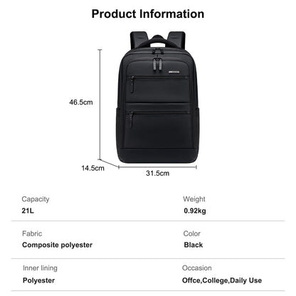 GOLDEN WOLF Business Backpack for Men Multi-pocket 15.6" Laptop Bag Water-resistant 21L Medium Backpack for Office College Daily Use