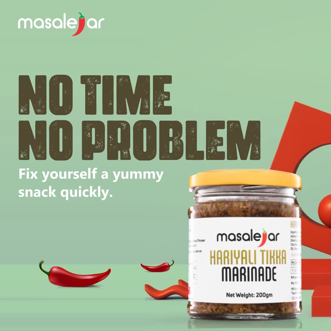 Masalejar Hariyali Marinade Masala 200g | Ready-to-Cook Chicken & Paneer Tikka Marinade | Green Tandoori Spice Mix