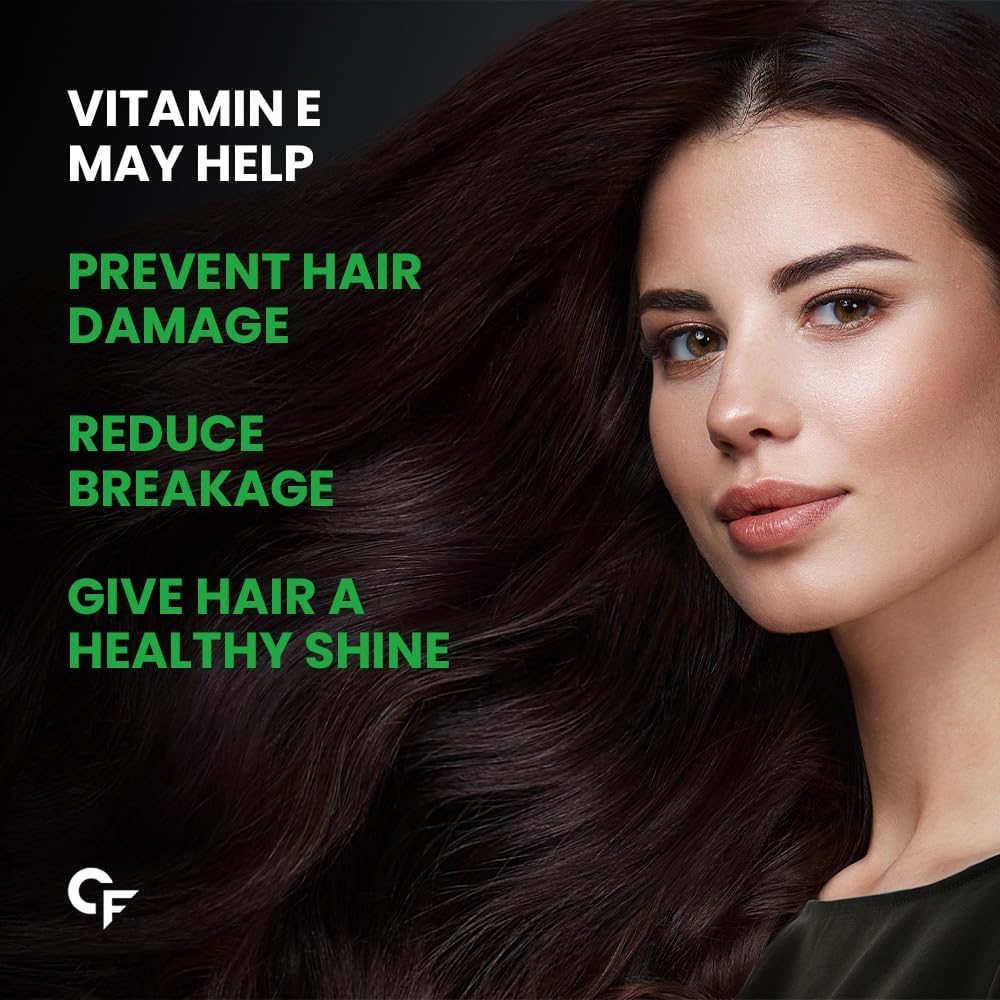 Carbamide Forte 400mg Vitamin E Capsules for Face and Hair | 100% Natural Vitamin E Supplement with Vitamin E Oil | Paraben Free - 120 Capsules
