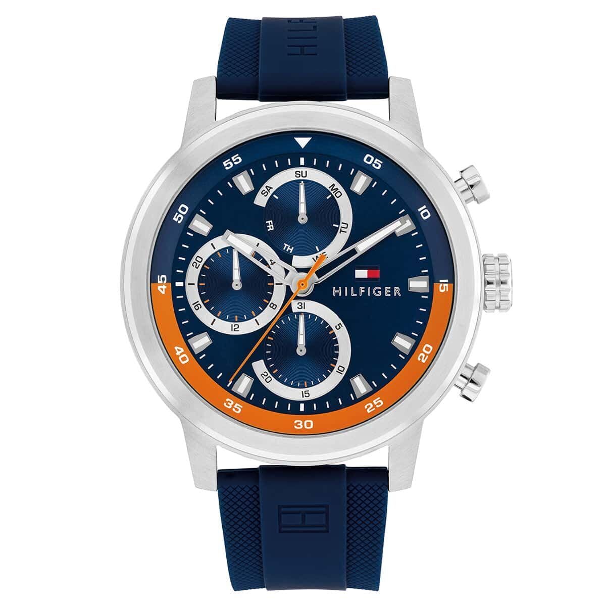 Tommy Hilfiger Rocky Quartz Analog with Blue Dial Blue Silicone Strap Watch for Men - TH1792177