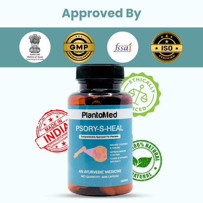 Plantomed Psoriasis Management Capsules, Approved by Ministry of Ayush, Helps in Redness, Itchy Skin, Scaling, Skin Disorders, 60 Capsules