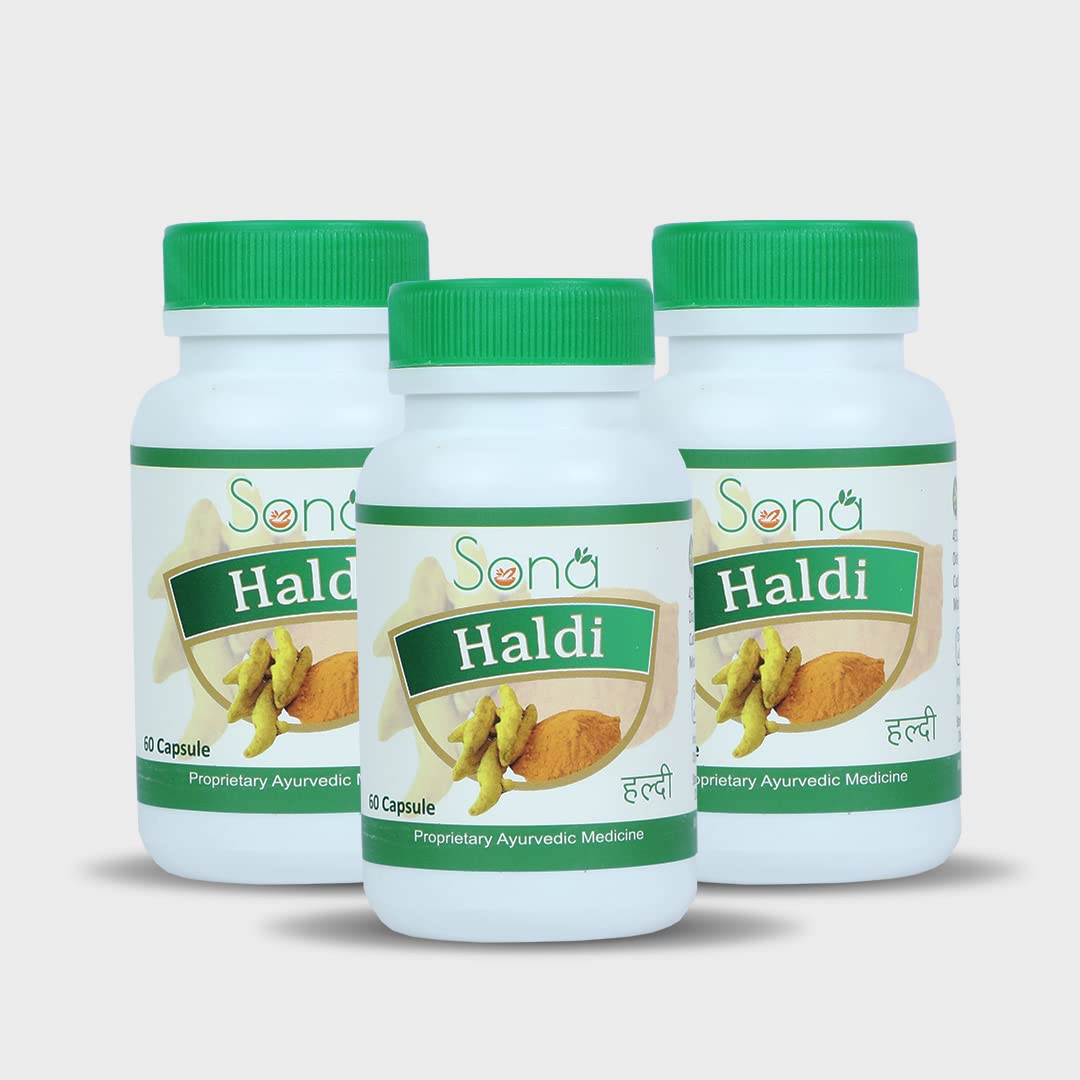 SONA HEALTH CARE Turmeric Capsules, Natural Extracts of Haridra (Haldi) Immunity Booster- 60 capsules (Pack of 3)
