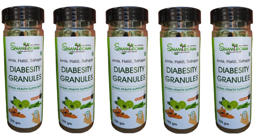 SHAMLOCHAN HERBAL DIABESITY GRANULES FOR COMPLETE HERBAL HEALTH SUPPLEMENT (AMLA,HALDI,SAHAJAN) (1)
