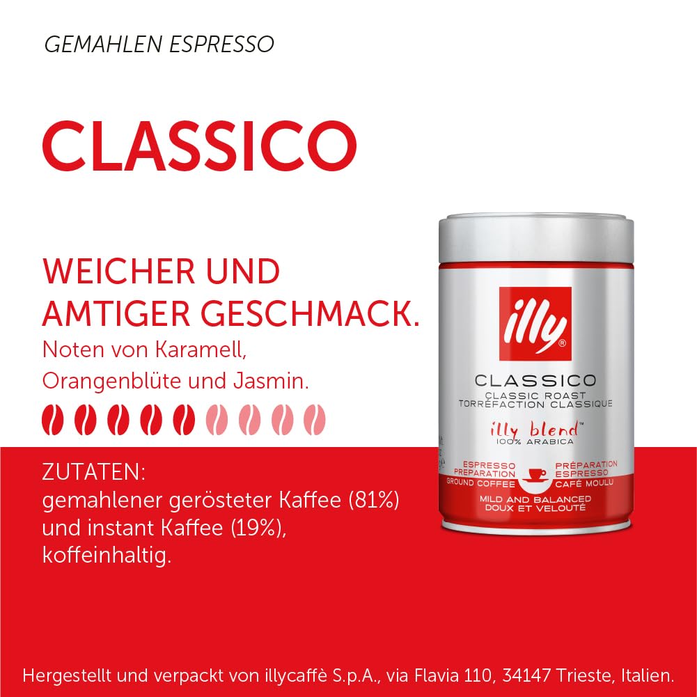 Illy Ground Classico Medium Roast, 250g