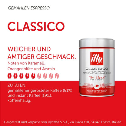 Illy Ground Classico Medium Roast, 250g