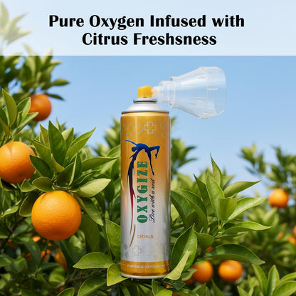 Oxygize Portable 2x 10l Oxygen Can Citrus Flavor, Fresh Breathing, Medical Oxygen Cylinder With Mask Use For Health Care Supplement, Outdoor Sports, Trekking And Hiking Canister, Home First Aid Kit