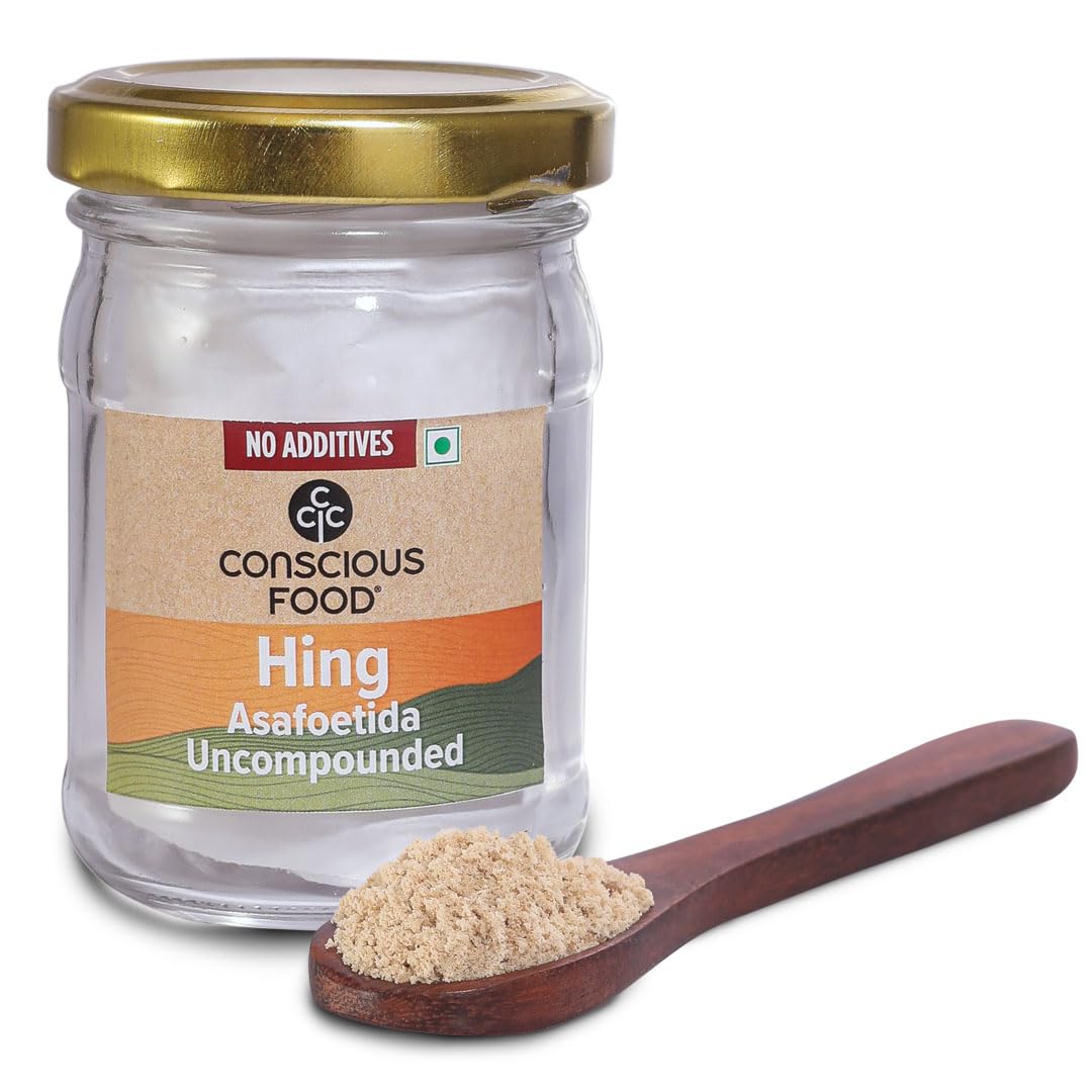Conscious Food Asafoetida | 100% Pure Hing | Non Compounded | 10g | Extra Strong & Hand Pounded