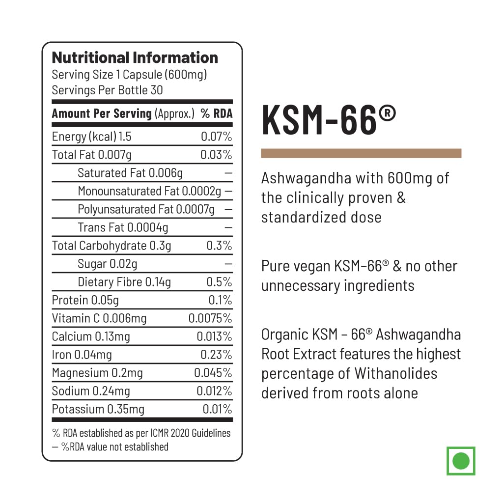 Unived KSM-66 Ashwagandha | 600mg Vegan Full Spectrum Root Extract Standardized to 5% Withanolides | for Stress, Anxiety, Endurance, & Strength (30 Vegan Caps)