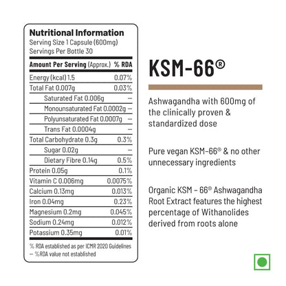 Unived KSM-66 Ashwagandha | 600mg Vegan Full Spectrum Root Extract Standardized to 5% Withanolides | for Stress, Anxiety, Endurance, & Strength (30 Vegan Caps)