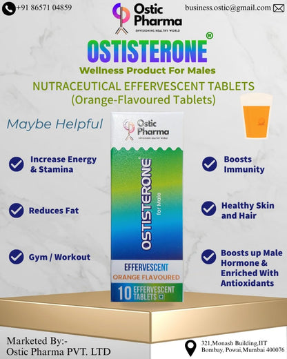 Ostisterone: Wellness Product for Male | Orange Flavour | Multivitamins and mineral | 10 Tablets