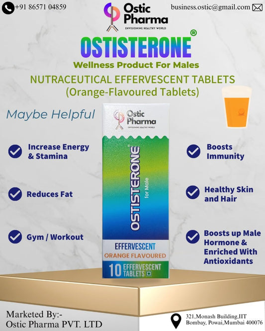 Ostisterone: Wellness Product for Male | Orange Flavour | Multivitamins and mineral | 10 Tablets