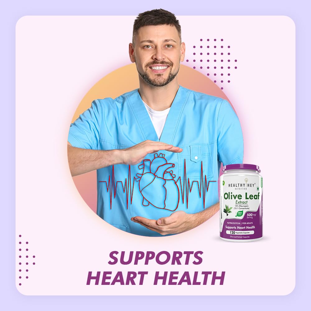 HealthyHey Nutrition Olive Leaf Extract 10% Oleuropein – 120 Vegetarian Capsules
