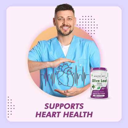 HealthyHey Nutrition Olive Leaf Extract 10% Oleuropein – 120 Vegetarian Capsules
