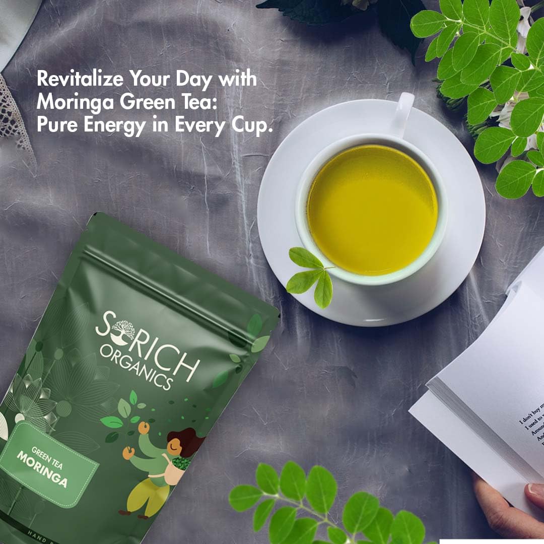 Sorich Organics Moringa Green Tea – Loose Leaf 50g | Supports Detox & Cleansing | Boosts Immunity | Aids Digestion Digestion herbal tea, Natural Herbal Tea for Men & Women