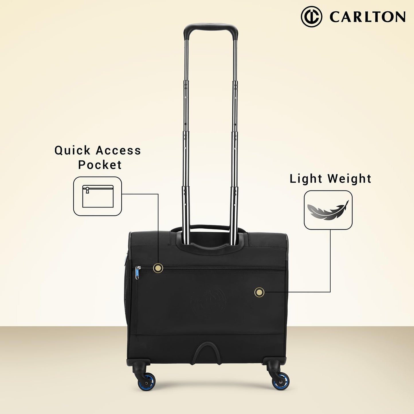 Carlton West End 59 Ltrs Black Laptop Trolley Backpack
