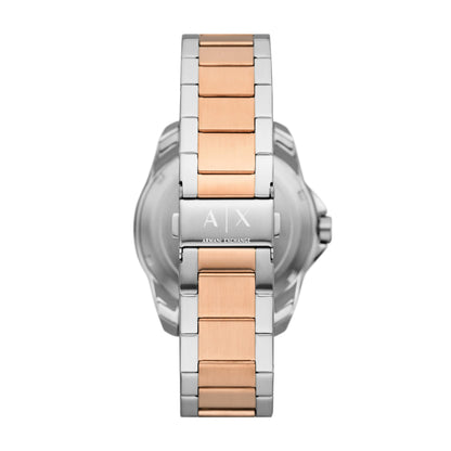 Armani Exchange Stainless Steel Analog Men's Watch-Ax1962, Dial-Color:Black, Band Color:Two-Tone