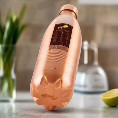 Pipal Atlas 800 Matt Copper Water Bottle, Leak Proof and Durable, Boosts Immunity, Handcrafted, BPA Free, For Home and Travel (800 ml)