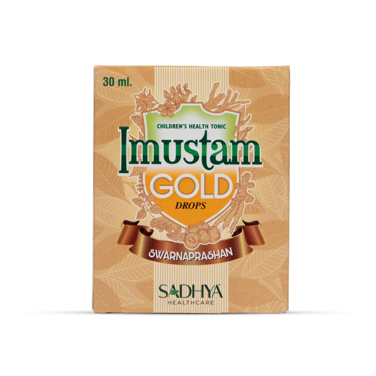 Imustam Swarnaprashan Gold Ayurvedic Drops | Sadhya Healthcare | Children’s Health Tonic for Daily Wellness Support | Immunity Support + Memory and Focus Support | Brahmi, Shankhpushpi, Jyotishmati, Vasa, Amla