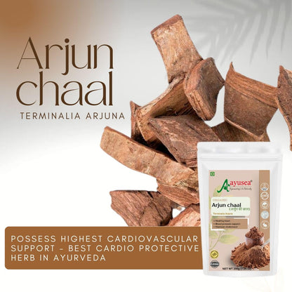 AYUSEA® ASHWAGANDHA POWDER (200g) AND ARJUN CHAAL POWDER (200g) COMBO FOR CARDIOVASCULAR HEALTH AND STRESS MANAGEMENT