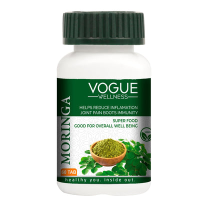 Vogue Wellness Moringa Tablets | Premium Herbal Supplement with Natural Moringa Leaf Extract | Supports Vitality, Energy, Immunity & Wellness (Pack Of 3, 180 Tablets)