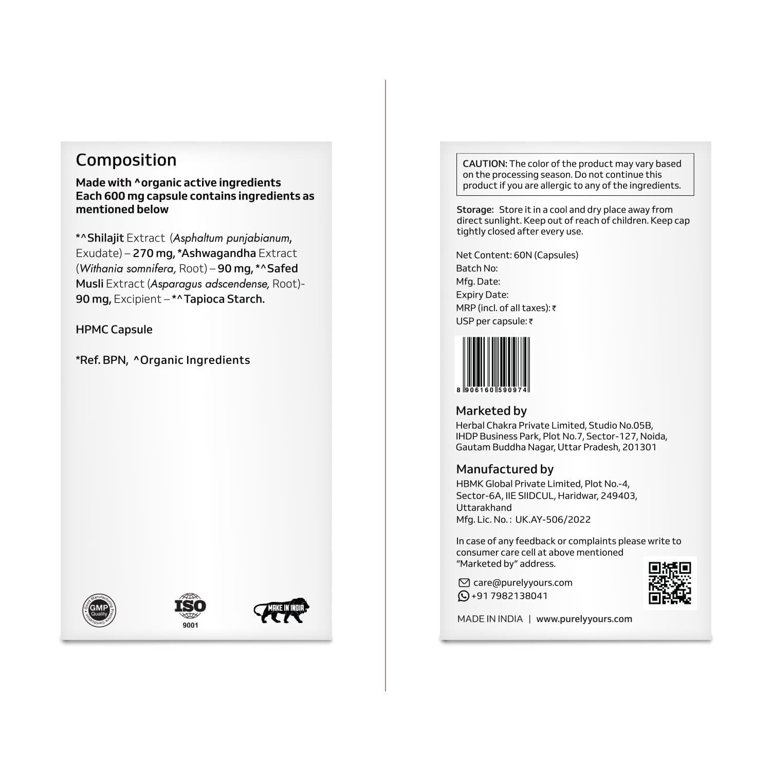 Purely Yours Shilajit/Shilajeet Capsules w/ 80% Fulvic Acid & KSM 66 As- image 2