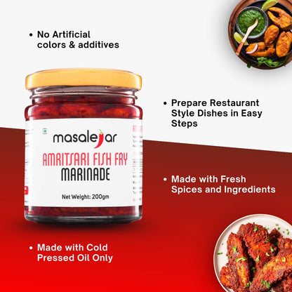 Masalejar Amritsari Fish Fry Marinade 200g, Ready to Cook Spice Mix for Fish Masala, Fish Curry Masala, Chicken Masala, Mutton Masala, Tandoori Masala & Chicken Marinade