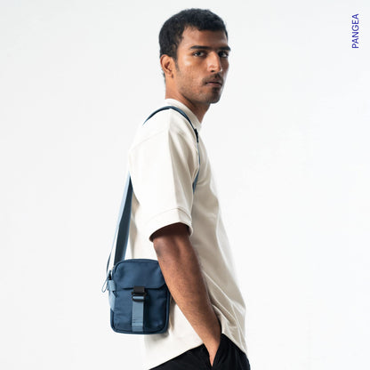 DailyObjects PET Deep Sea Cobble Sling Crossbody Bag for Men & Women I 100% Recycled from Used Plastic Bottles I Stylish, Durable, Travel Friendly Handbag with MultiIutility | Handcrafted In India